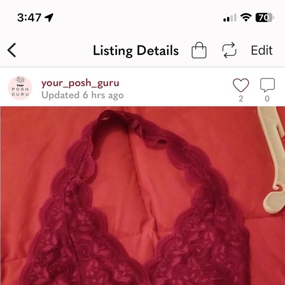 🆓♥️ AERIE ♥️ Halter scallop lace Live love dream 💕 Perfect for Valentine's Day - Picture 5 of 5